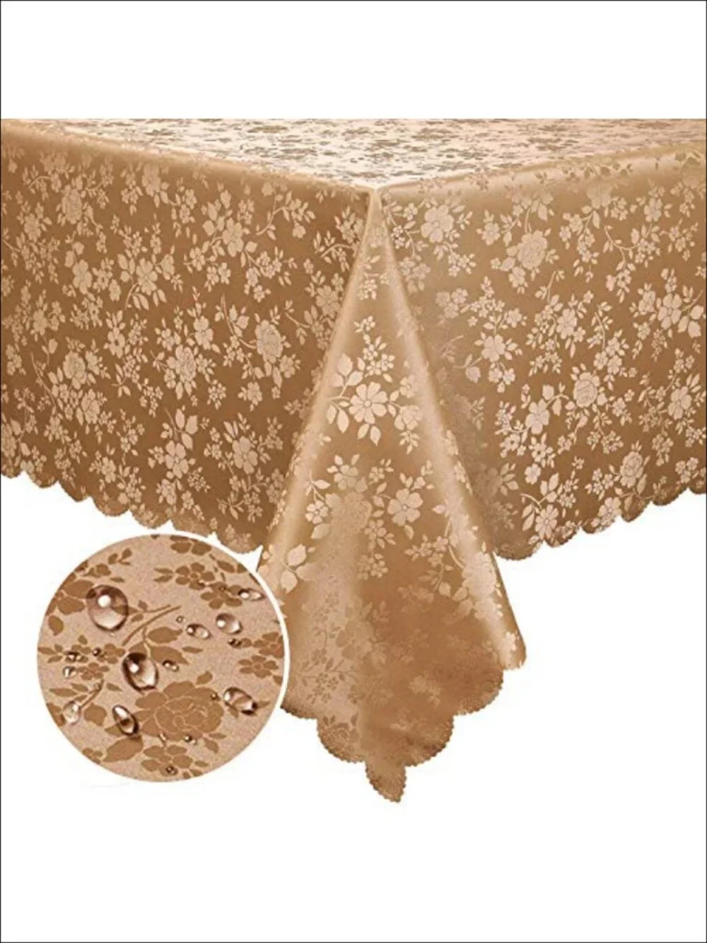 Waterproof Heavy Duty Vinyl Tablecloth 60x84 Rectangular Floral Dining